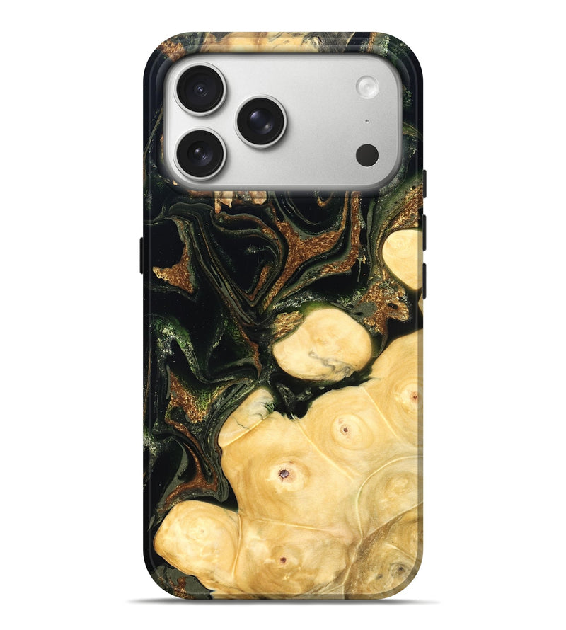 iPhone 17 Pro Max Wood Live Edge Phone Case - Reva (Green, 828181)