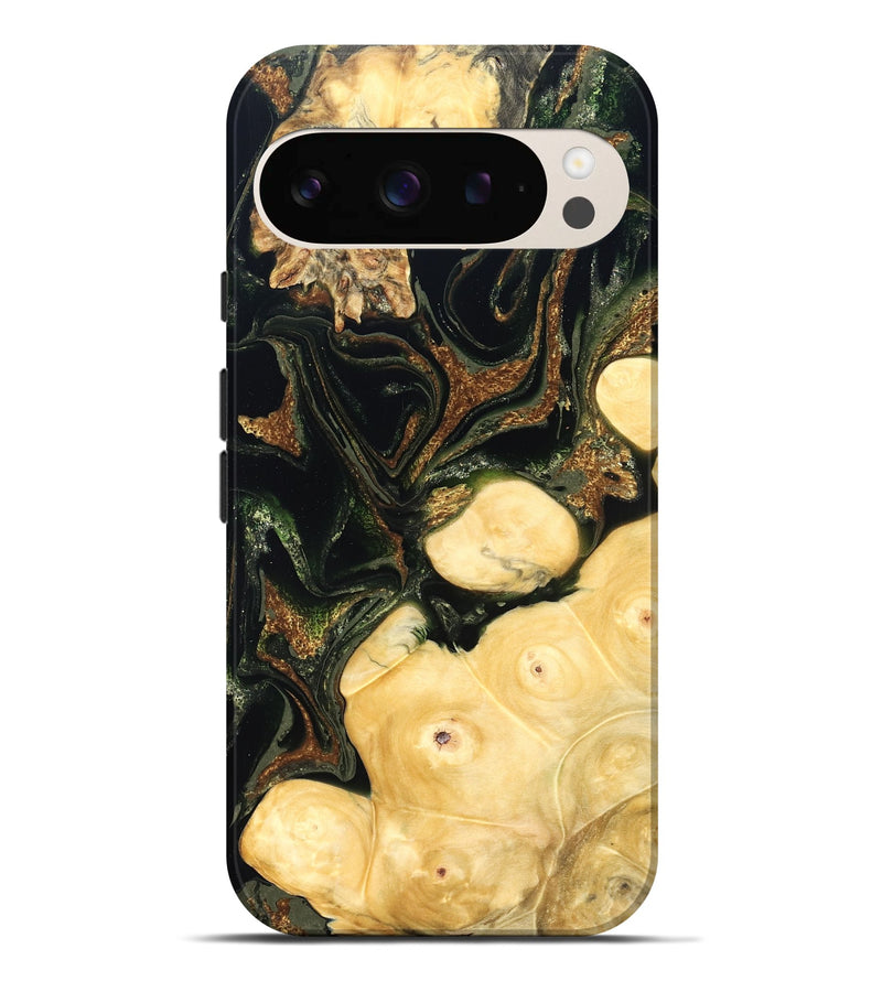 Pixel 9 Pro XL Wood Live Edge Phone Case - Reva (Green, 828181)