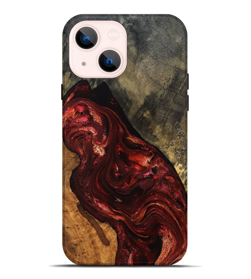 iPhone 14 Plus Wood Live Edge Phone Case - Kade (Red, 828183)