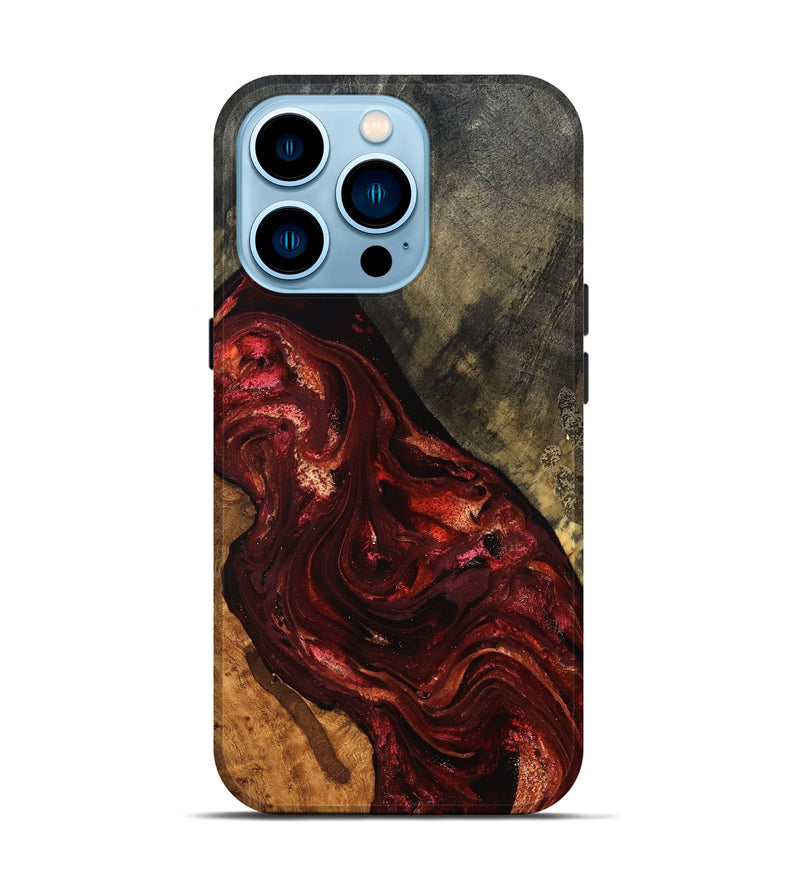 iPhone 14 Pro Wood Live Edge Phone Case - Kade (Red, 828183)