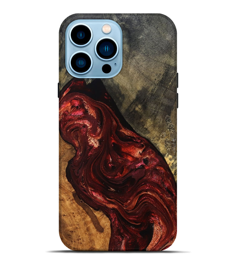 iPhone 14 Pro Max Wood Live Edge Phone Case - Kade (Red, 828183)