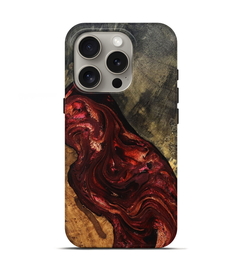 iPhone 16 Pro Wood Live Edge Phone Case - Kade (Red, 828183)
