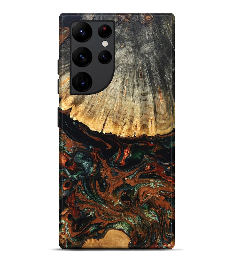 Galaxy S22 Ultra Wood Live Edge Phone Case - Carina (Green, 828187)