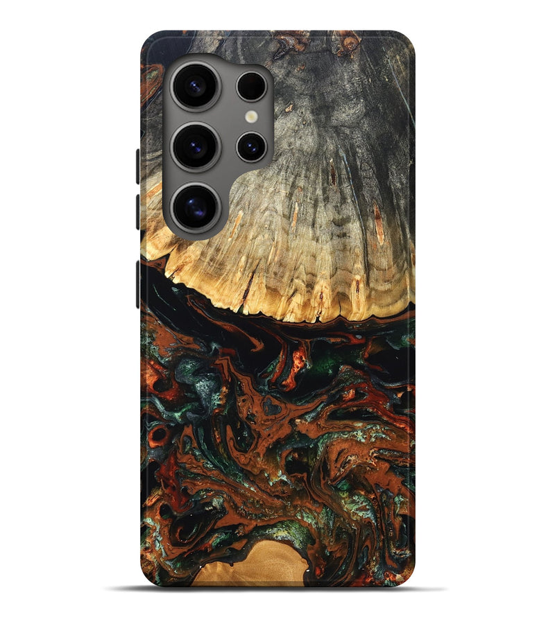 Galaxy S25 Ultra Wood Live Edge Phone Case - Carina (Green, 828187)