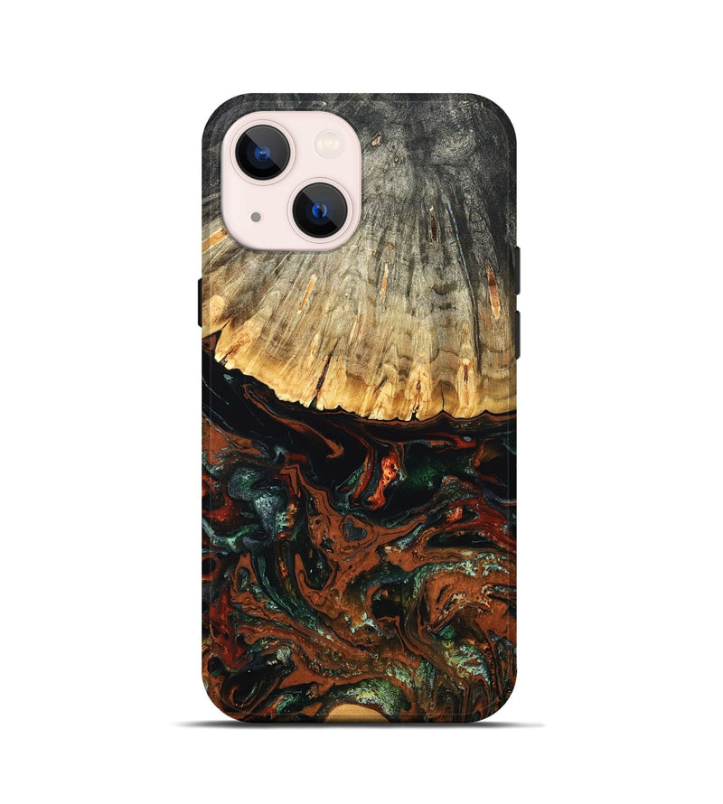 iPhone 13 mini Wood Live Edge Phone Case - Carina (Green, 828187)