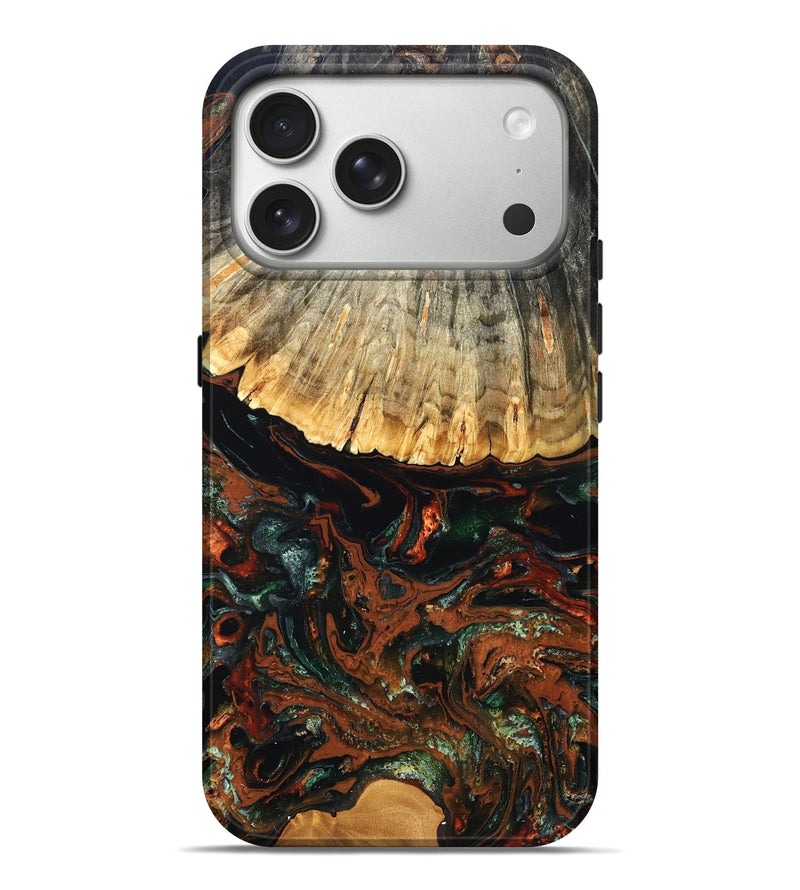 iPhone 17 Pro Max Wood Live Edge Phone Case - Carina (Green, 828187)