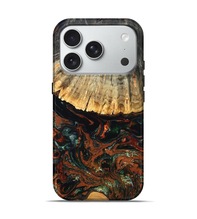 iPhone 18 Pro Wood Live Edge Phone Case - Carina (Green, 828187)