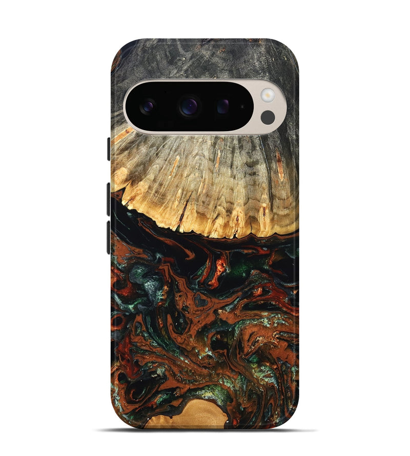 Pixel 10 Pro Wood Live Edge Phone Case - Carina (Green, 828187)