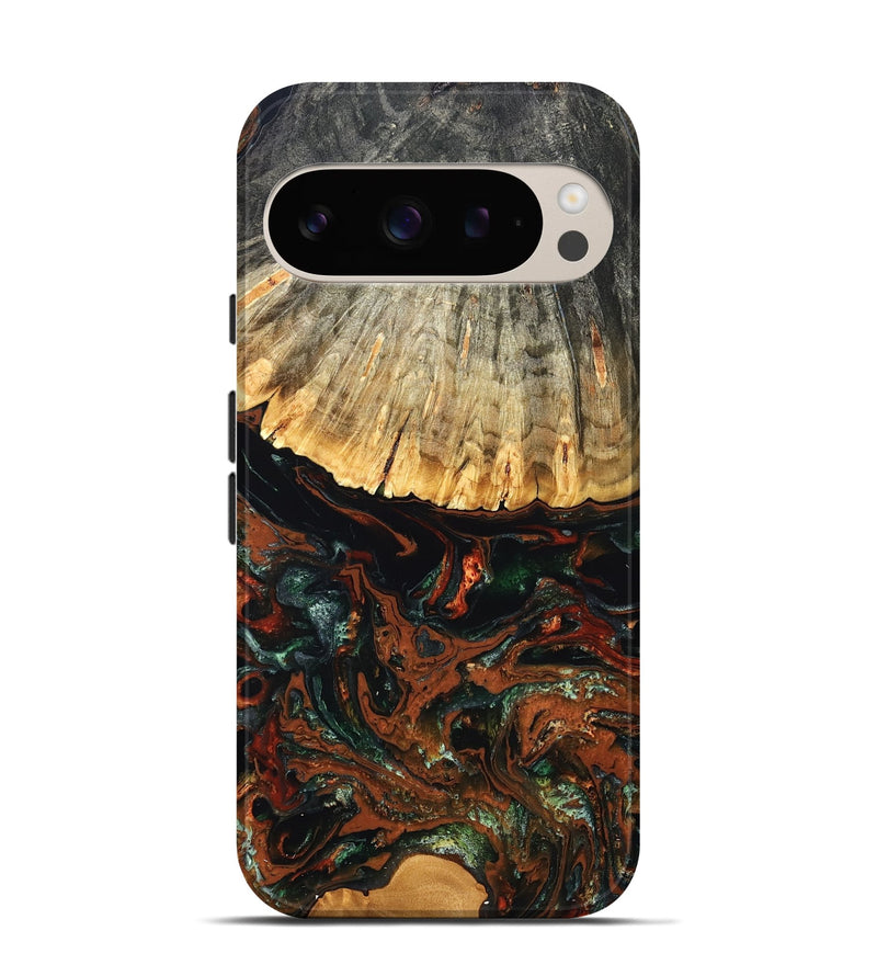 Pixel 9 Wood Live Edge Phone Case - Carina (Green, 828187)