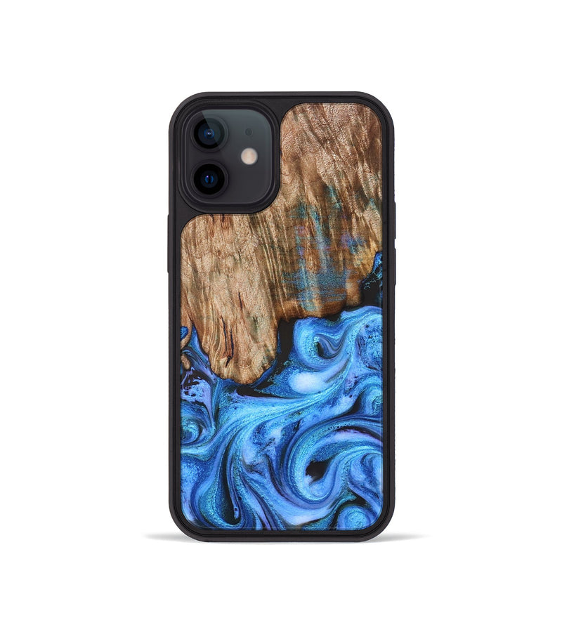 iPhone 12 mini Wood Phone Case - Lonzo (Blue, 828272)
