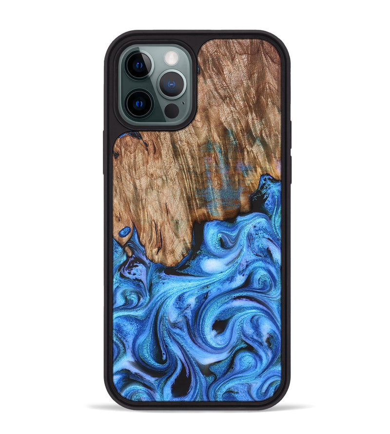 iPhone 12 Pro Max Wood Phone Case - Lonzo (Blue, 828272)