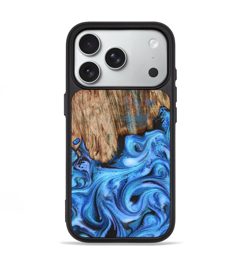 iPhone 18 Pro Wood Phone Case - Lonzo (Blue, 828272)