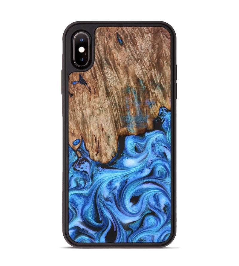 iPhone Xs Max Wood Phone Case - Lonzo (Blue, 828272)