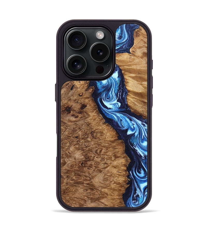 iPhone 16 Pro Wood Phone Case - Karyn (Blue, 828274)