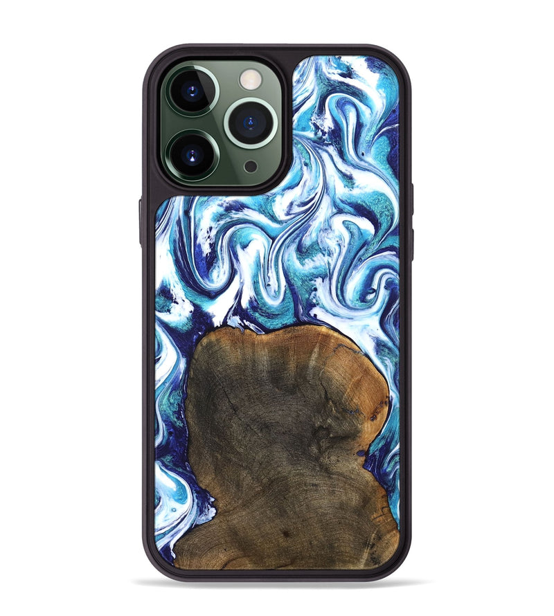 iPhone 13 Pro Max Wood Phone Case - Nyomi (Blue, 828276)