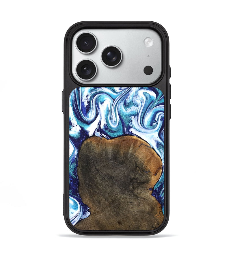 iPhone 18 Pro Wood Phone Case - Nyomi (Blue, 828276)