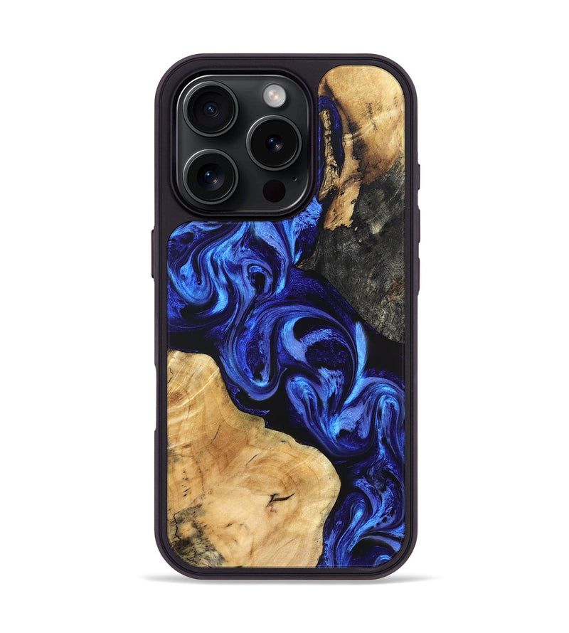 iPhone 16 Pro Wood Phone Case - Jackson (Blue, 828281)