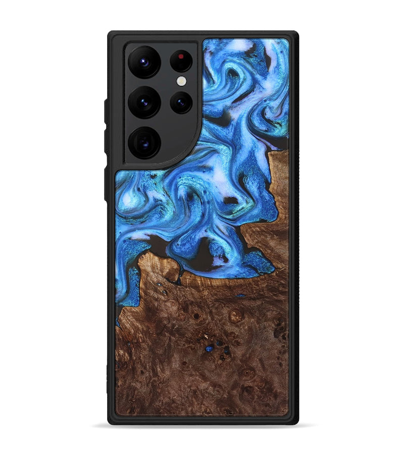 Galaxy S22 Ultra Wood Phone Case - Inez (Blue, 828283)