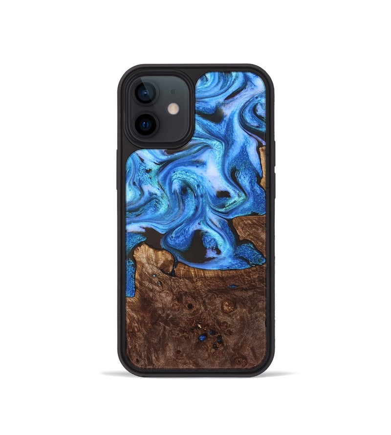 iPhone 12 mini Wood Phone Case - Inez (Blue, 828283)