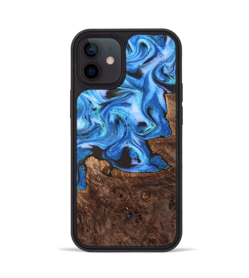 iPhone 12 Wood Phone Case - Inez (Blue, 828283)
