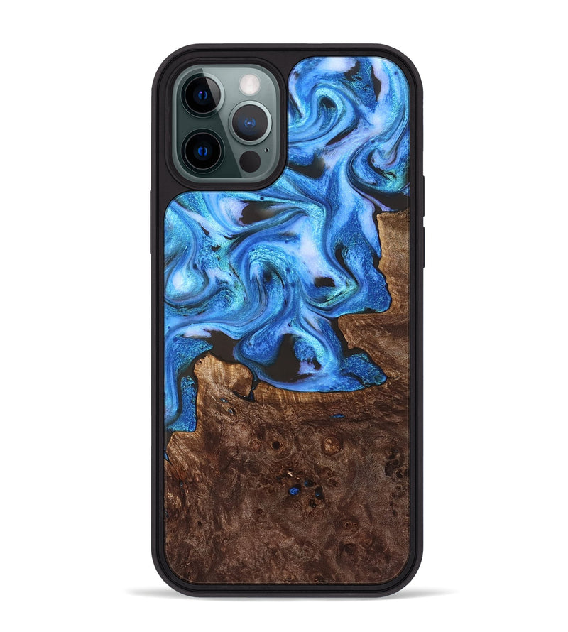 iPhone 12 Pro Max Wood Phone Case - Inez (Blue, 828283)