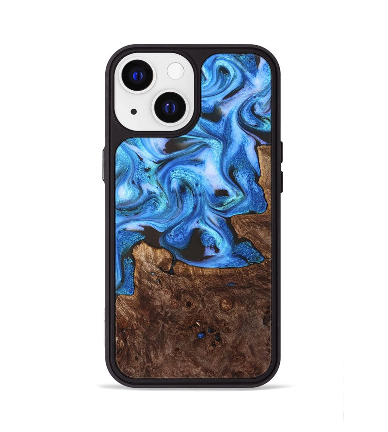 iPhone 13 Wood Phone Case - Inez (Blue, 828283)
