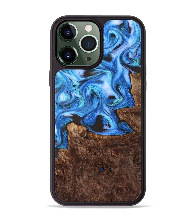 iPhone 13 Pro Max Wood Phone Case - Inez (Blue, 828283)