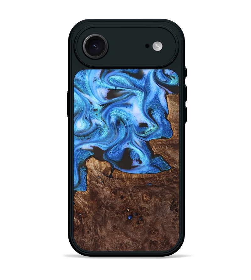 iPhone 17 Air Wood Phone Case - Inez (Blue, 828283)