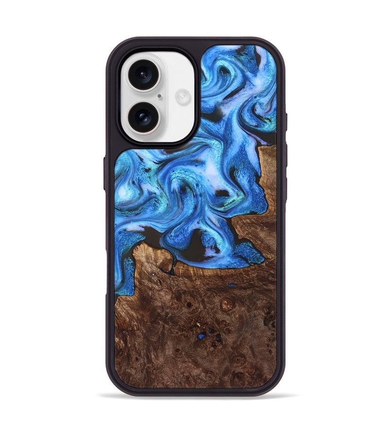 iPhone 17 Wood Phone Case - Inez (Blue, 828283)
