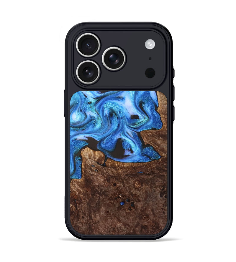 iPhone 17 Pro Wood Phone Case - Inez (Blue, 828283)