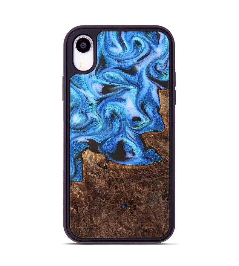 iPhone Xr Wood Phone Case - Inez (Blue, 828283)