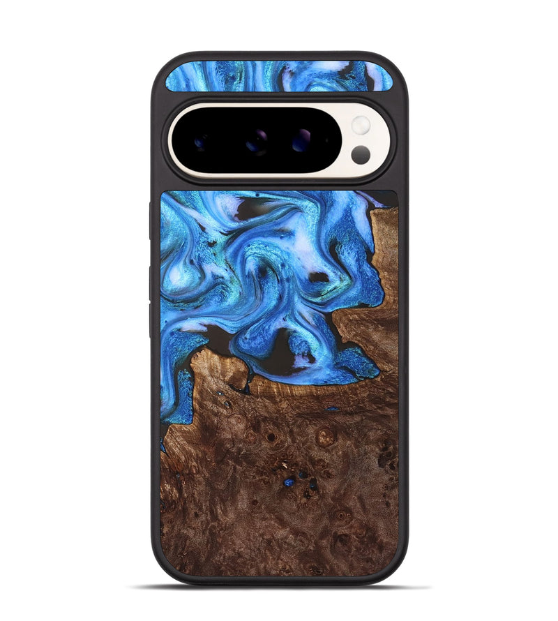 Pixel 9 Wood Phone Case - Inez (Blue, 828283)