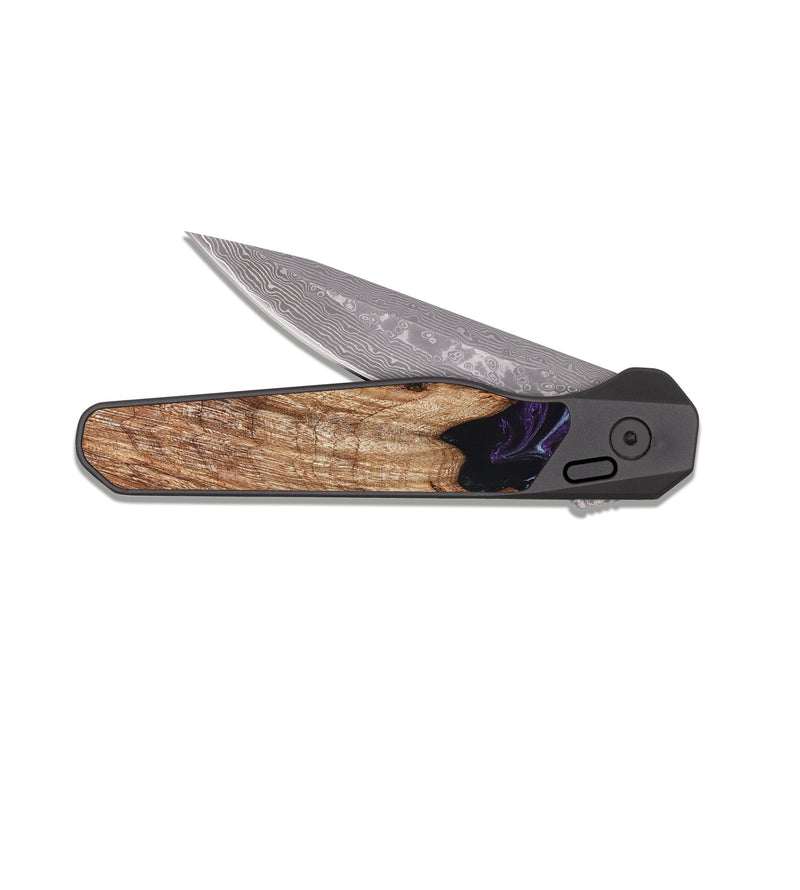 EDC Dark Damascus Wood Pocket Knife - Addie (Purple, 828284)