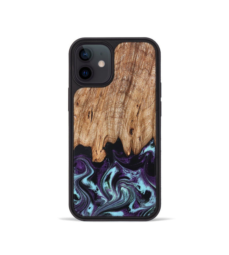 iPhone 12 mini Wood Phone Case - Addie (Purple, 828284)