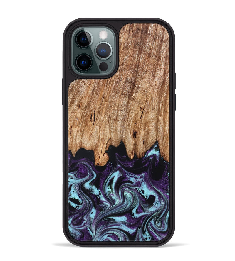 iPhone 12 Pro Max Wood Phone Case - Addie (Purple, 828284)