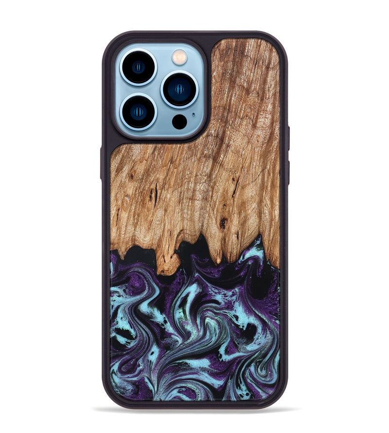 iPhone 14 Pro Max Wood Phone Case - Addie (Purple, 828284)
