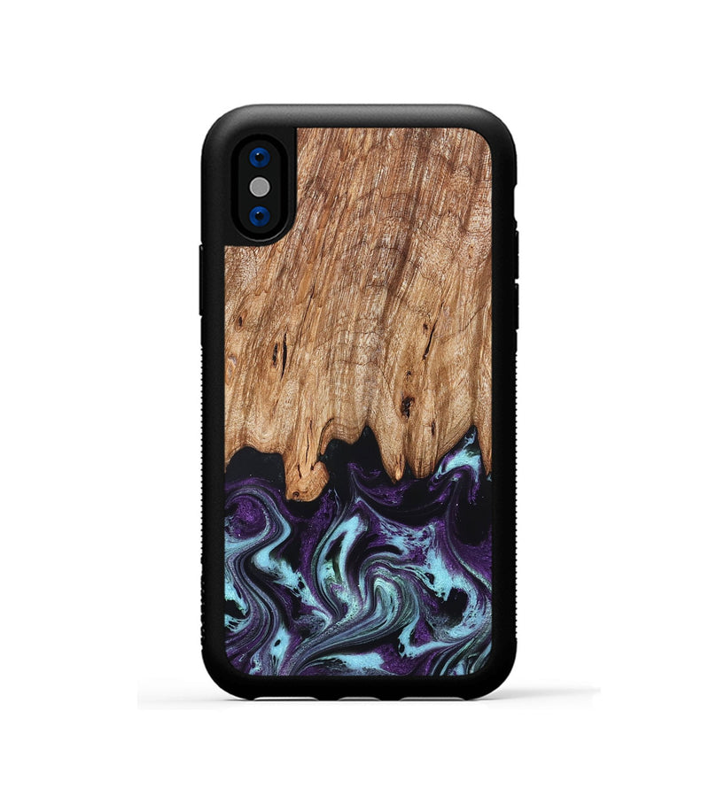 iPhone Xs Wood Phone Case - Addie (Purple, 828284)