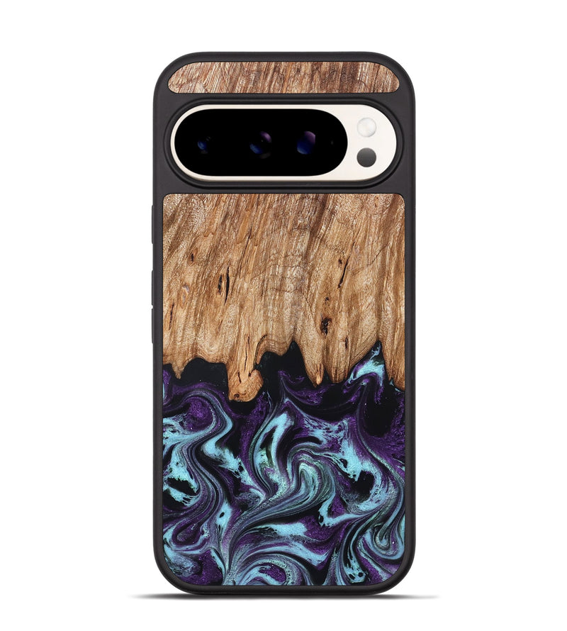 Pixel 9 Wood Phone Case - Addie (Purple, 828284)