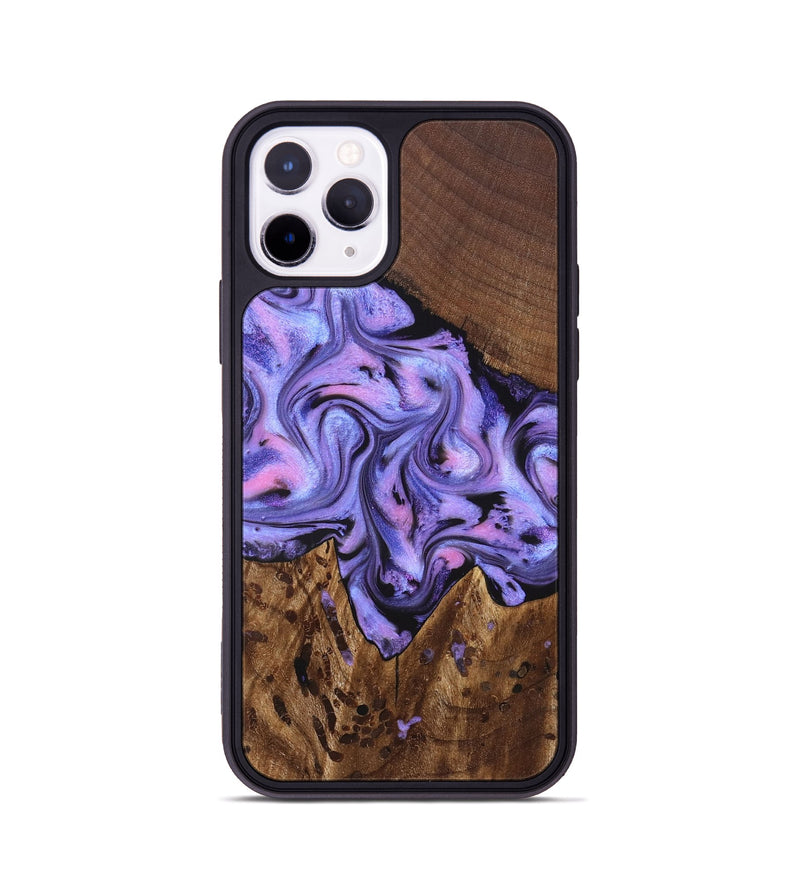 iPhone 11 Pro Wood Phone Case - Cherry (Purple, 828286)
