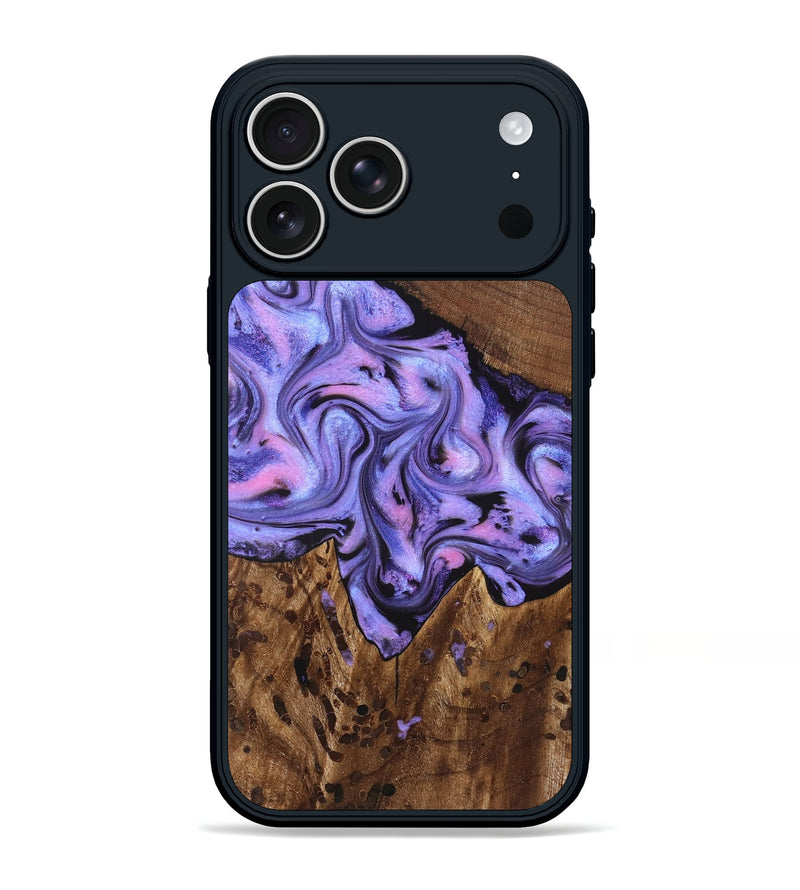 iPhone 17 Pro Max Wood Phone Case - Cherry (Purple, 828286)