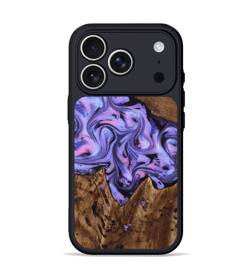 iPhone 17 Pro Wood Phone Case - Cherry (Purple, 828286)