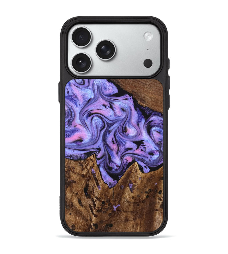 iPhone 18 Pro Max Wood Phone Case - Cherry (Purple, 828286)