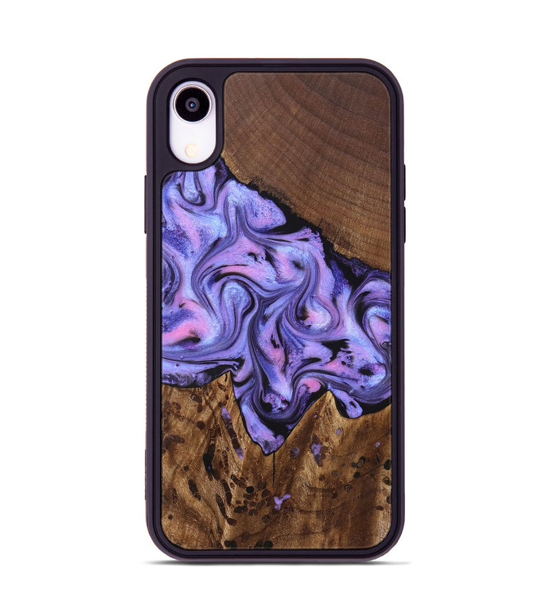 iPhone Xr Wood Phone Case - Cherry (Purple, 828286)