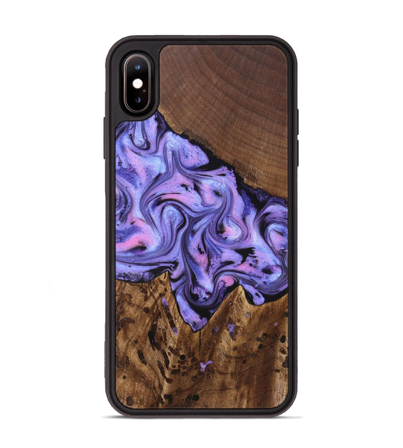 iPhone Xs Max Wood Phone Case - Cherry (Purple, 828286)
