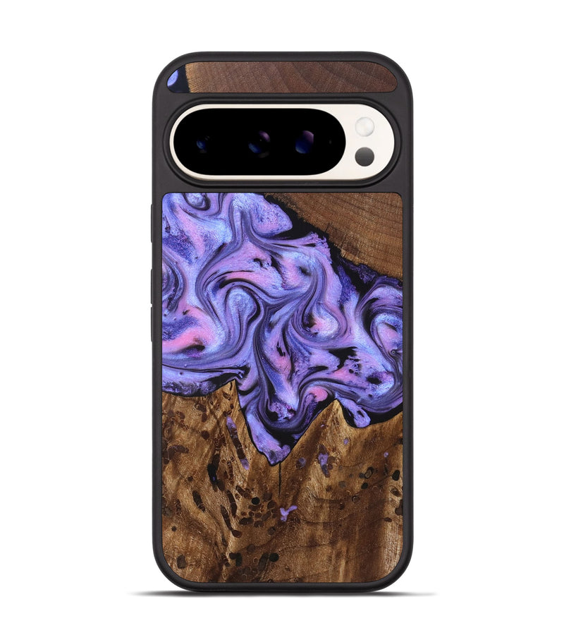 Pixel 9 Wood Phone Case - Cherry (Purple, 828286)