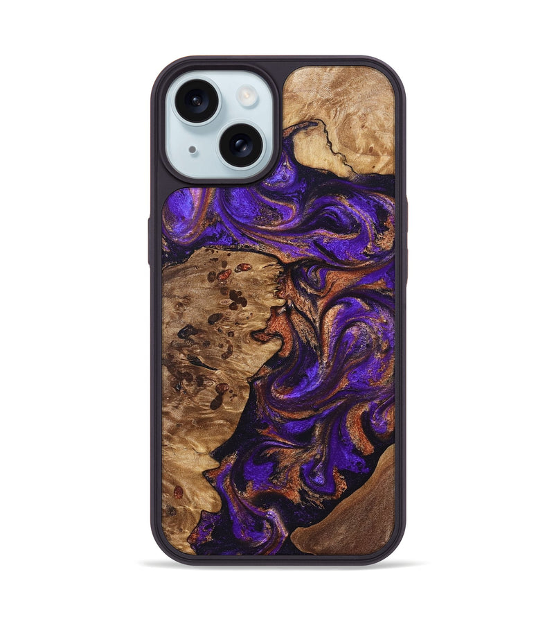 iPhone 15 Wood Phone Case - Jenny (Purple, 828287)