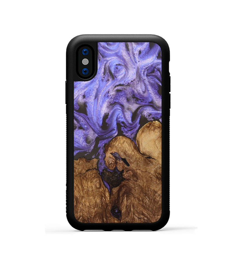 iPhone Xs Wood Phone Case - Nora (Purple, 828290)