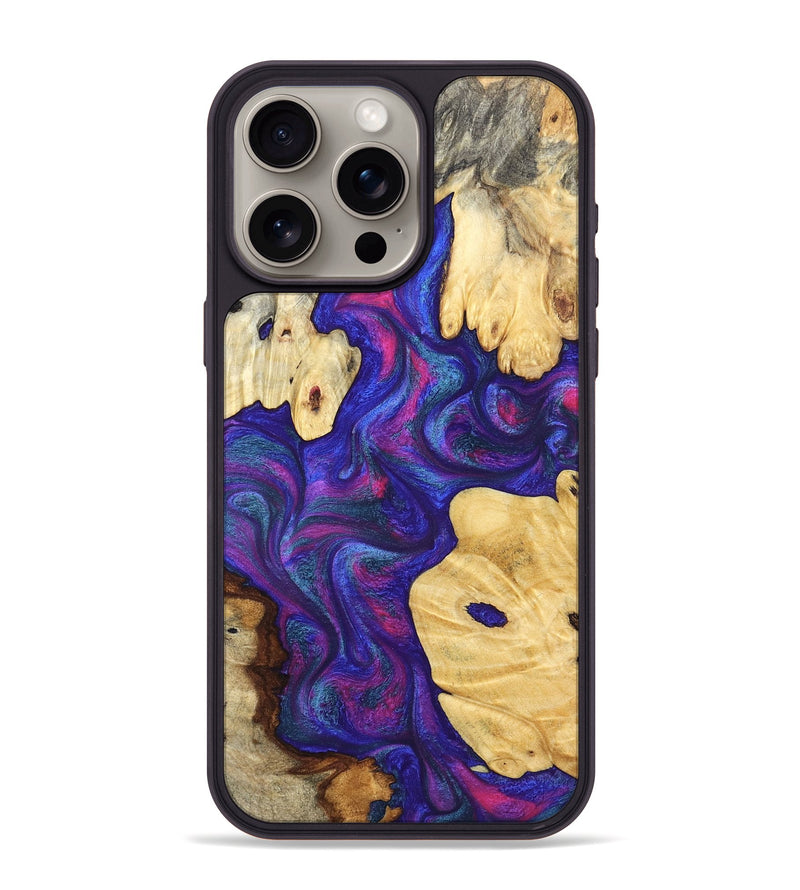 iPhone 15 Pro Max Wood Phone Case - Ludie (Purple, 828291)
