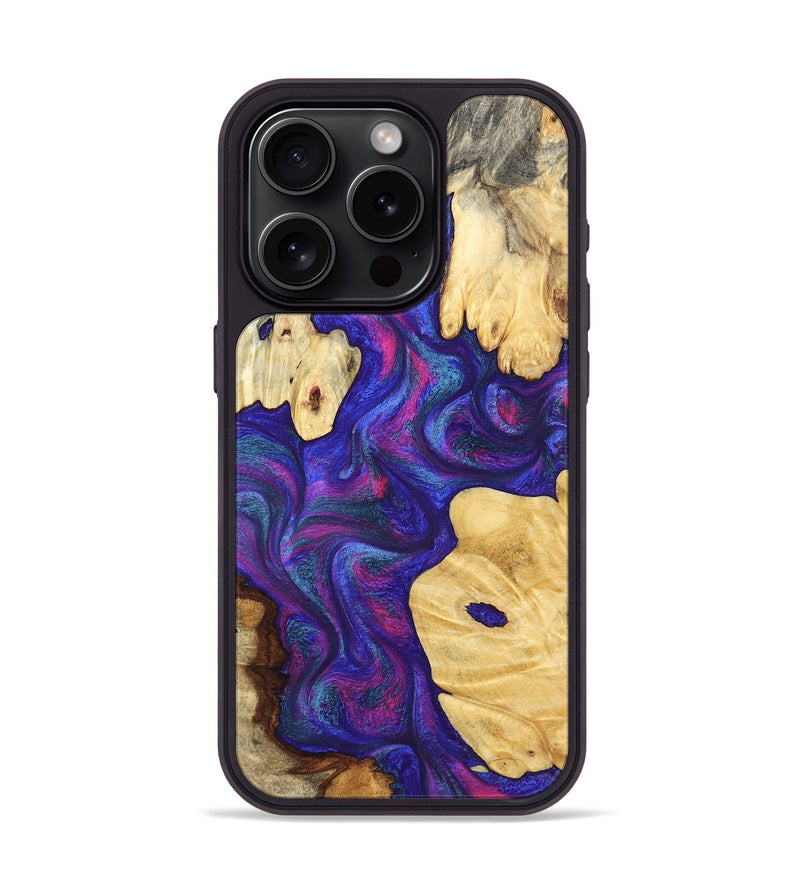 iPhone 15 Pro Wood Phone Case - Ludie (Purple, 828291)