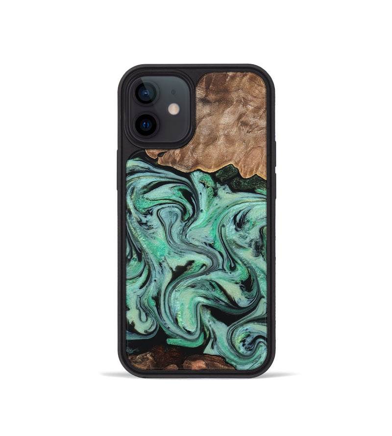 iPhone 12 mini Wood Phone Case - Kristi (Green, 828305)